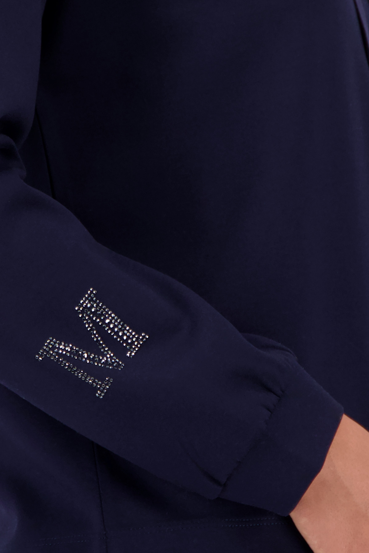 MONARI Damen Sweatshirt mit Strass und Logo Dunkelblau