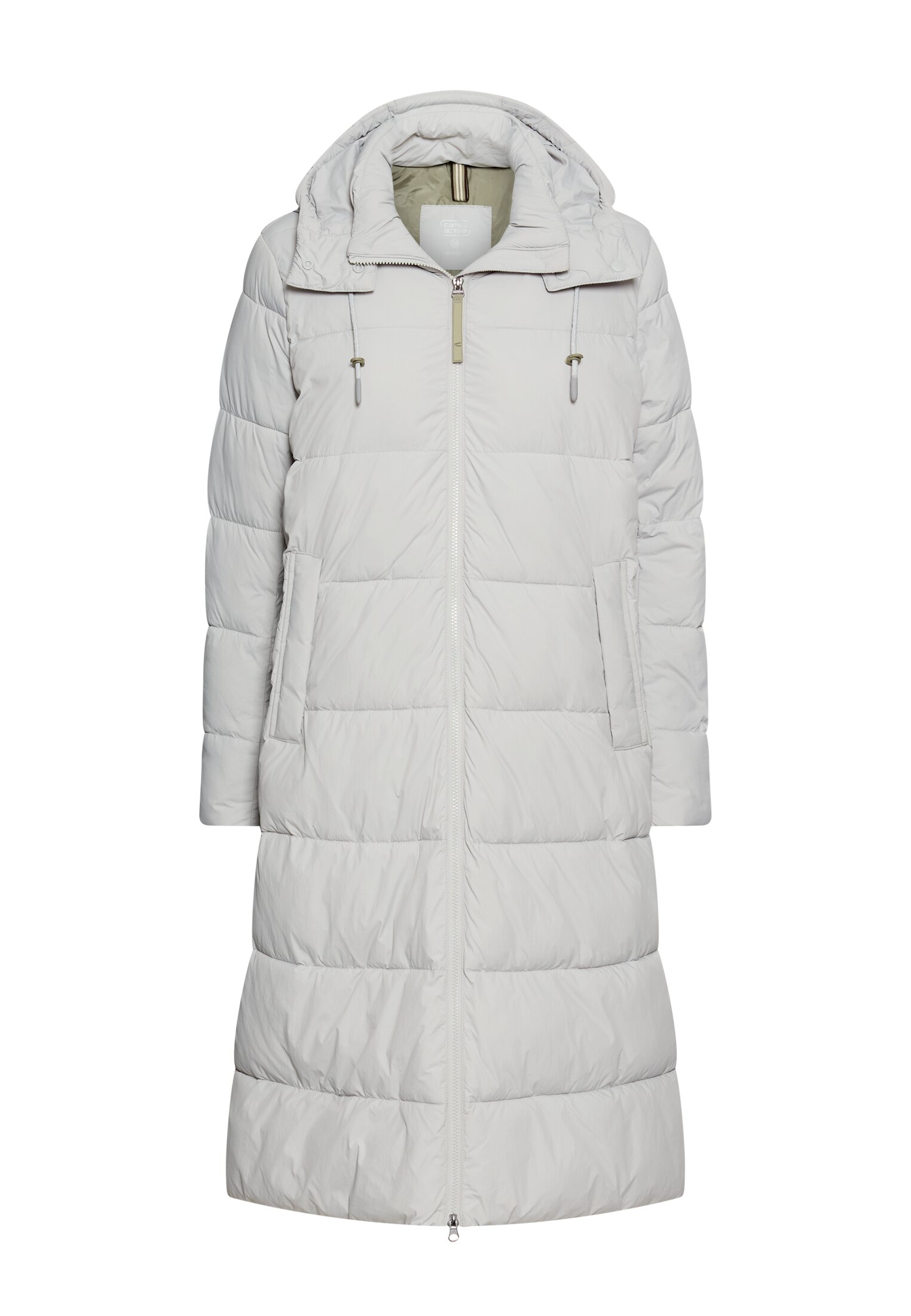CAMEL ACTIVE Damen langer Steppmantel wasserabweisend mit Kapuze Offwhite