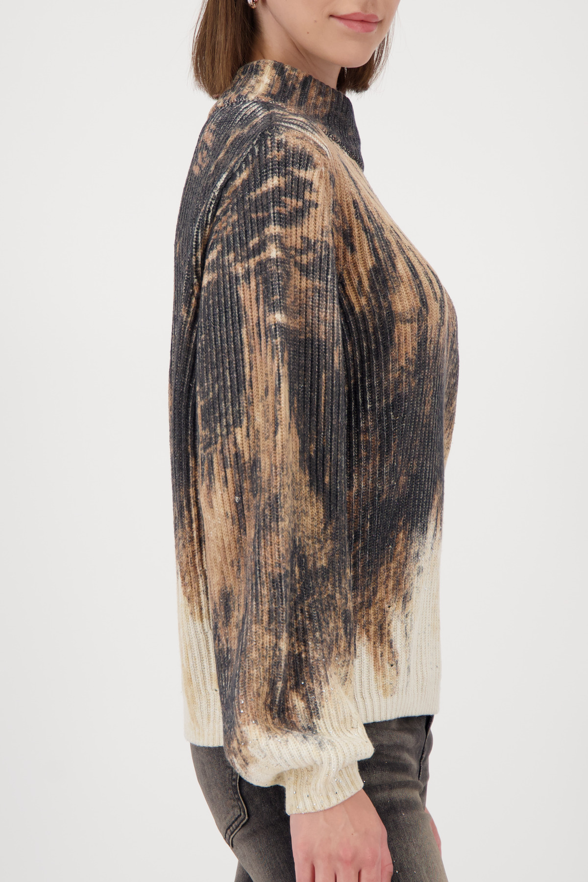 MONARI Damen Strickpullover mit Druckverlauf in whiskybraun gemustert