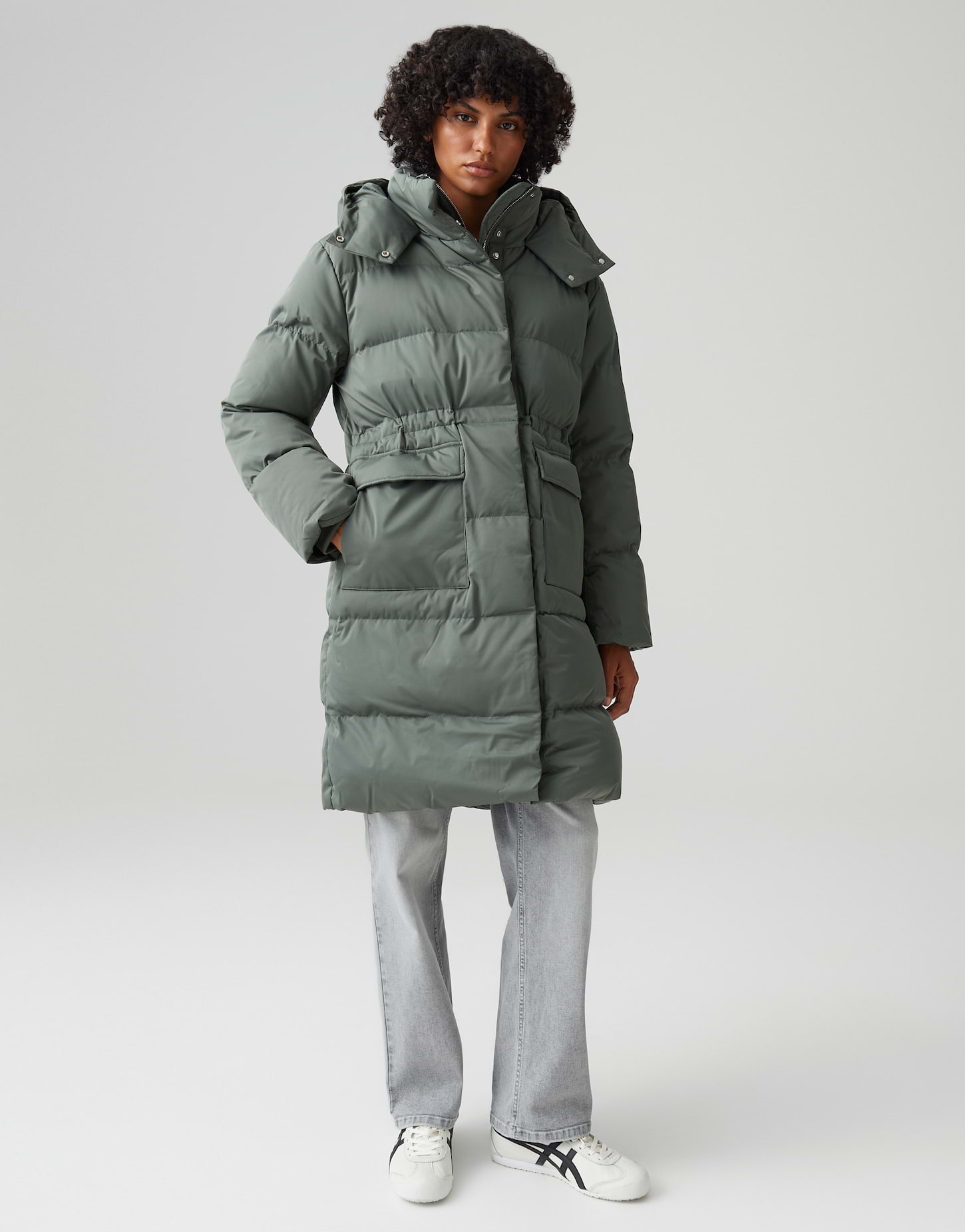 OPUS Damen Steppmantel HALLUSI in dark sage grün oder soft cream beige