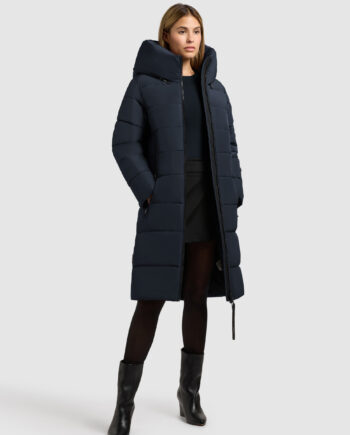 KHUJO Damen Steppmantel JILIAS 6 mit Kapuze und – Port Blue