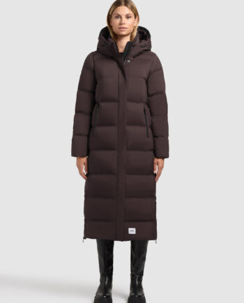 KHUJO Damen Steppmantel MAYLA 3 mit Kapuze – Moody Plum