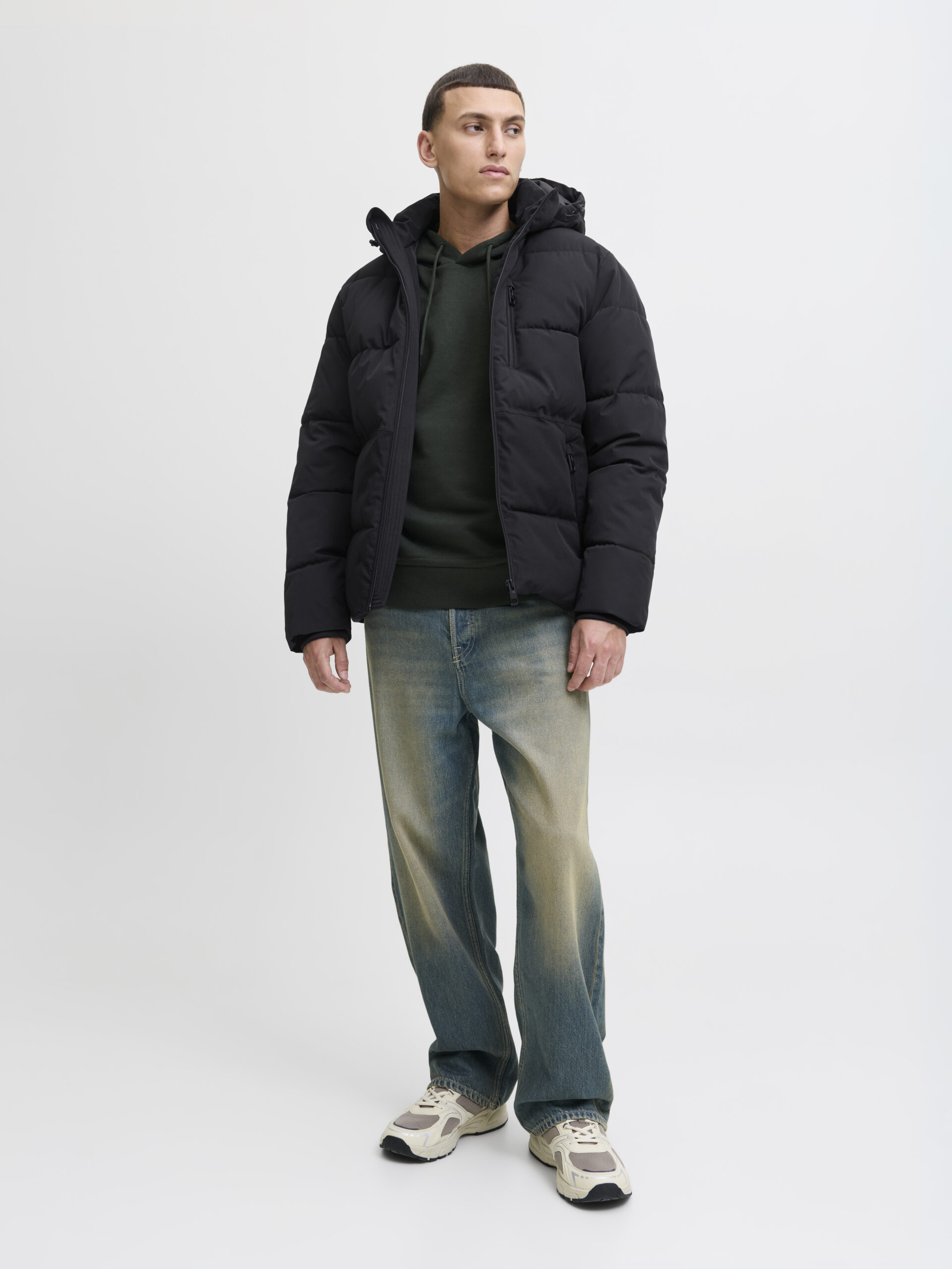 JACK & JONES Herren Steppjacke JJEOWEN PUFFER SN – schwarz & dunkelblau