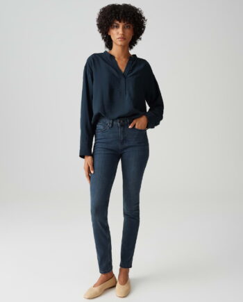 OPUS Damen Slim-Fit Jeans ELMA BLUE BLACK – Dunkelblau