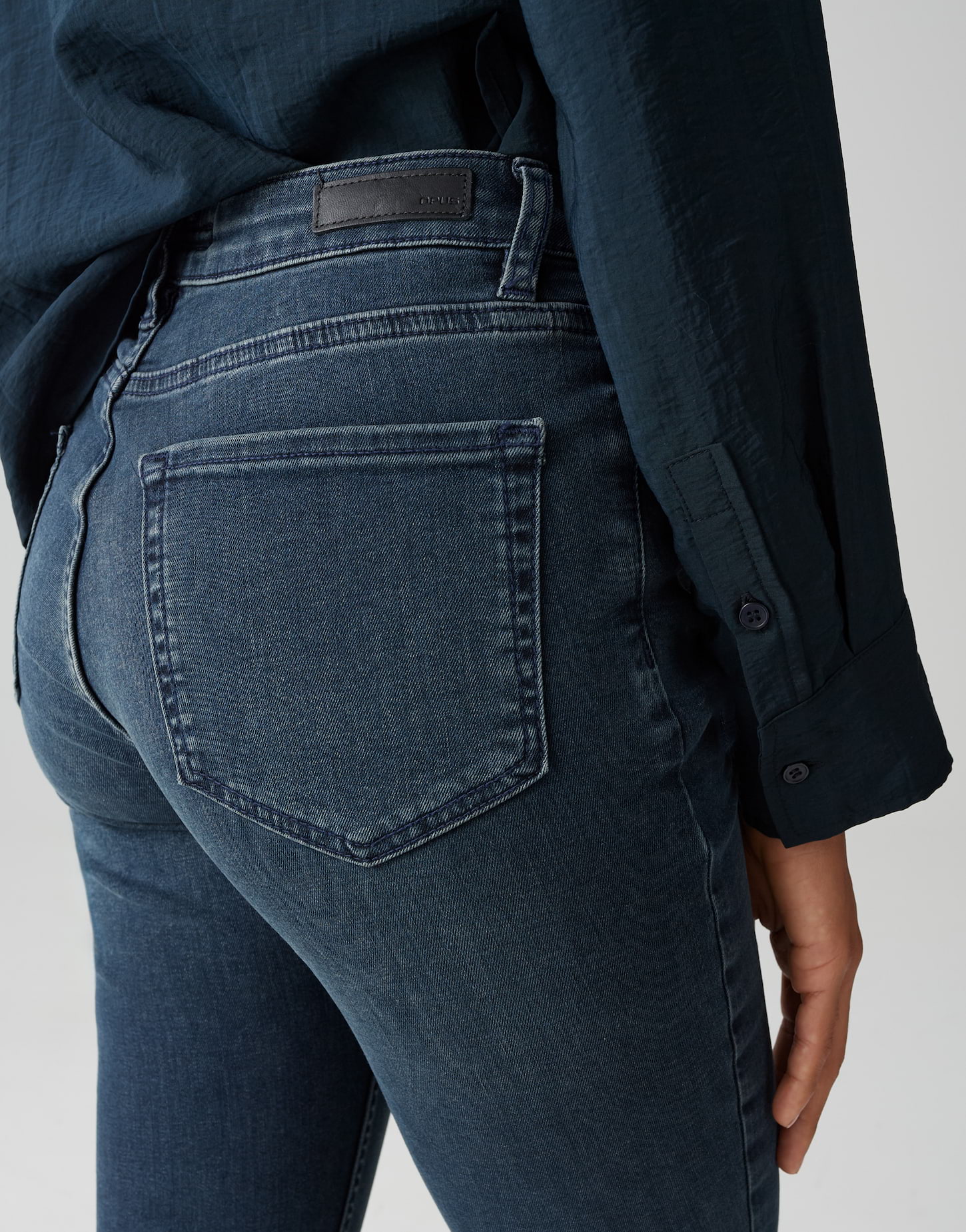 OPUS Damen Slim-Fit Jeans ELMA BLUE BLACK – Dunkelblau