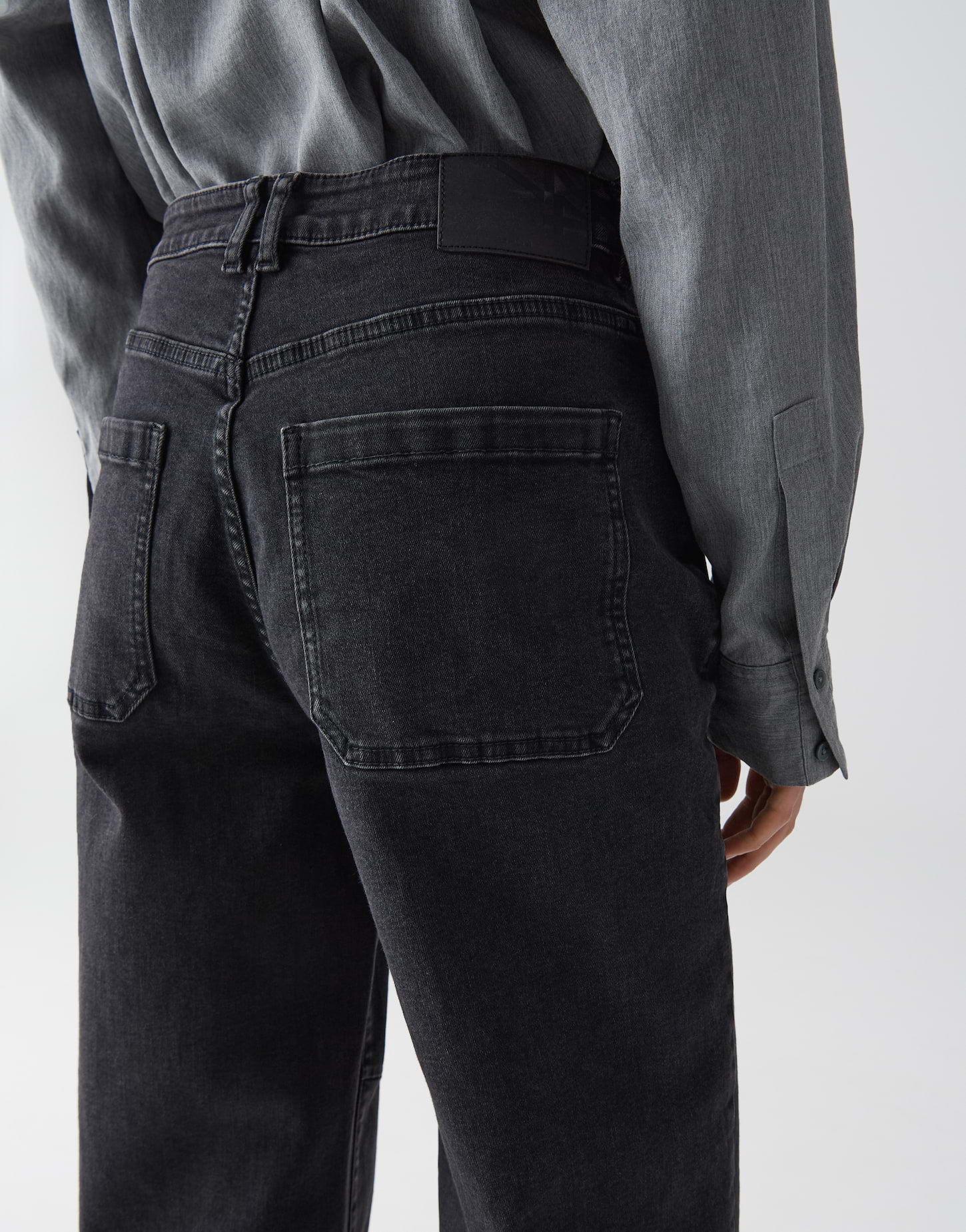 OPUS Damen Jeans LISSY CITY in dark coal grey – Ankle Fit mit Used-Effekten