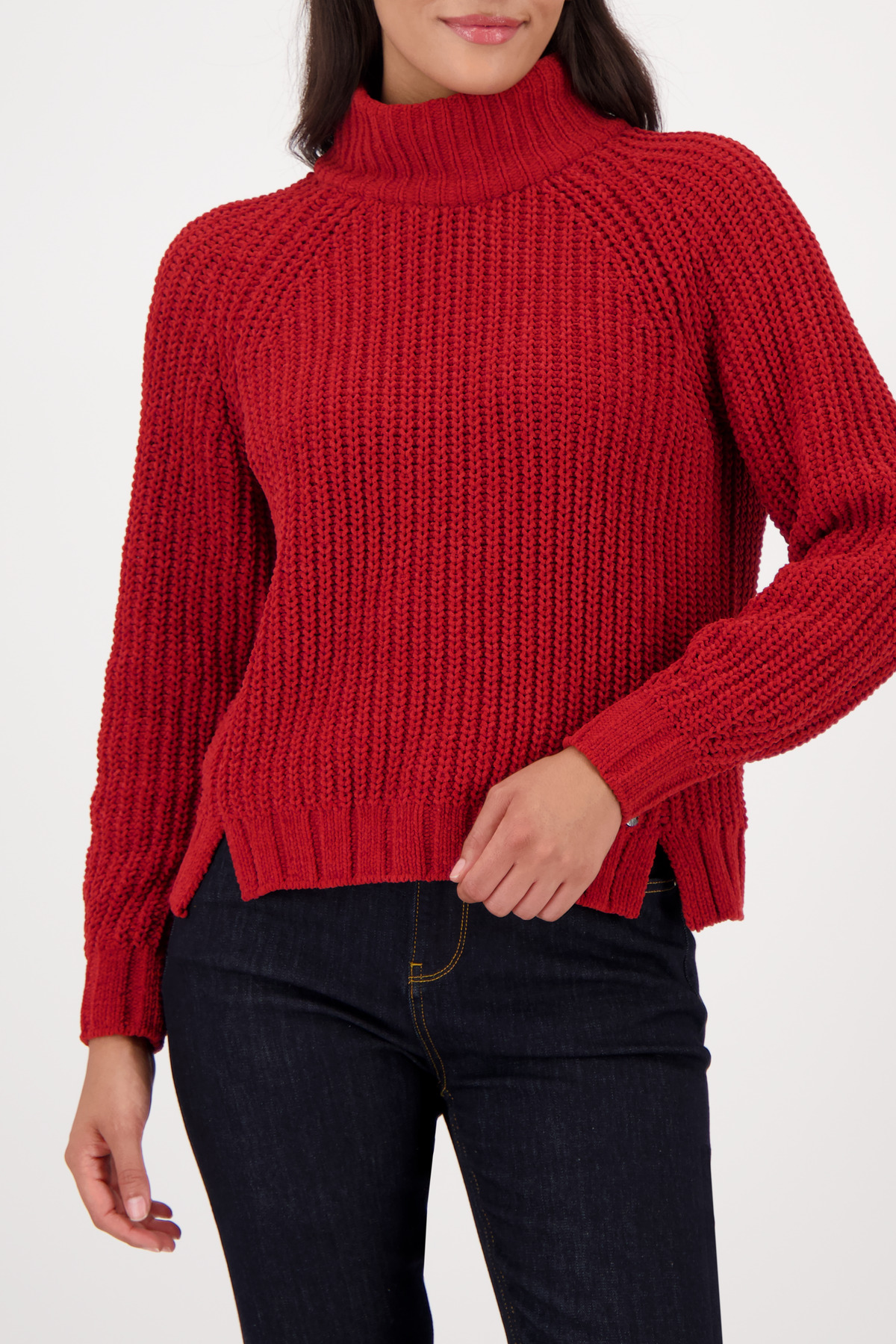 MONARI Damen Rollkragen-Pullover mit Perlfangmuster aus Chenille