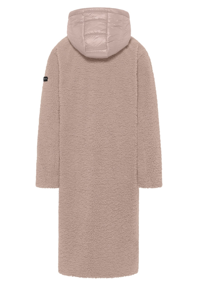 FRIEDA & FREDDIES Fake-Fur Mantel Gine 2 – caramel-beige, Kapuze