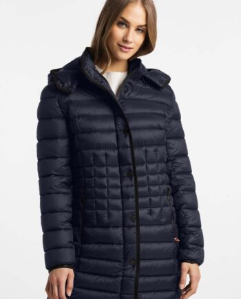 FRIEDA & FREDDIES Steppjacke Laura May 2 – lang, dunkelblau, mit Kapuze