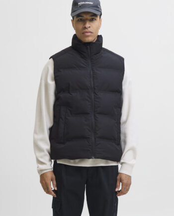 JACK&JONES Herren Steppweste JJESOHO BODYWARMER schwarz
