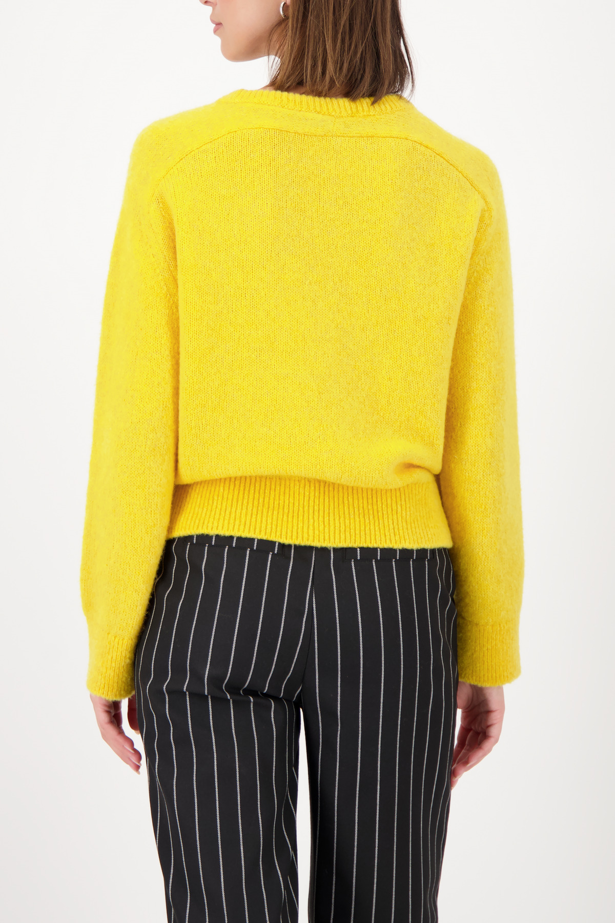 MONARI Damen Strickpullover Gelb aus Wolle mit Rundhals