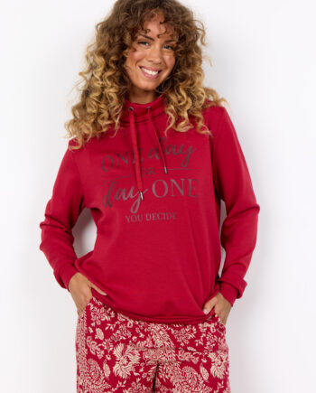 SOYACONCEPT Damensweat BANU in rot mit hohem Kragen