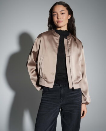 OPUS Damen Satin-Blouson Jupita in dark grape oder warm taupe