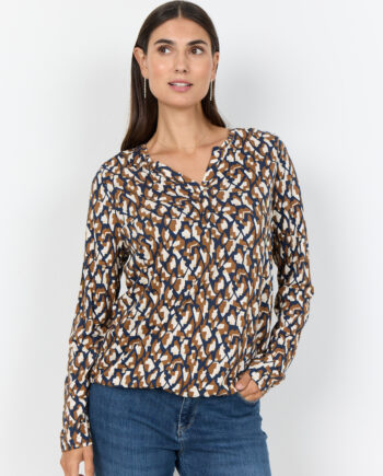 SOYACONCEPT Damenbluse FELICITY Navyblau Print