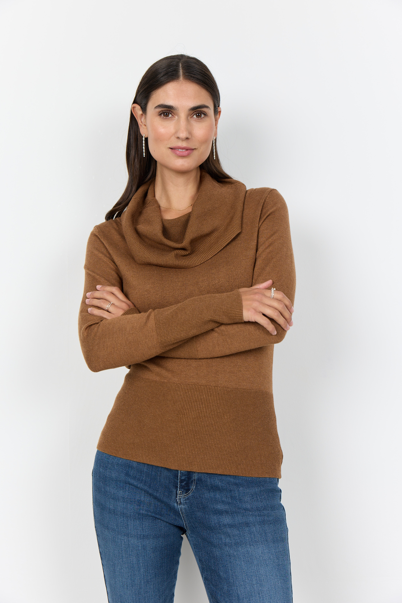 SOYACONCEPT Damen Rollkragenpullover Dollie Toffee Melange