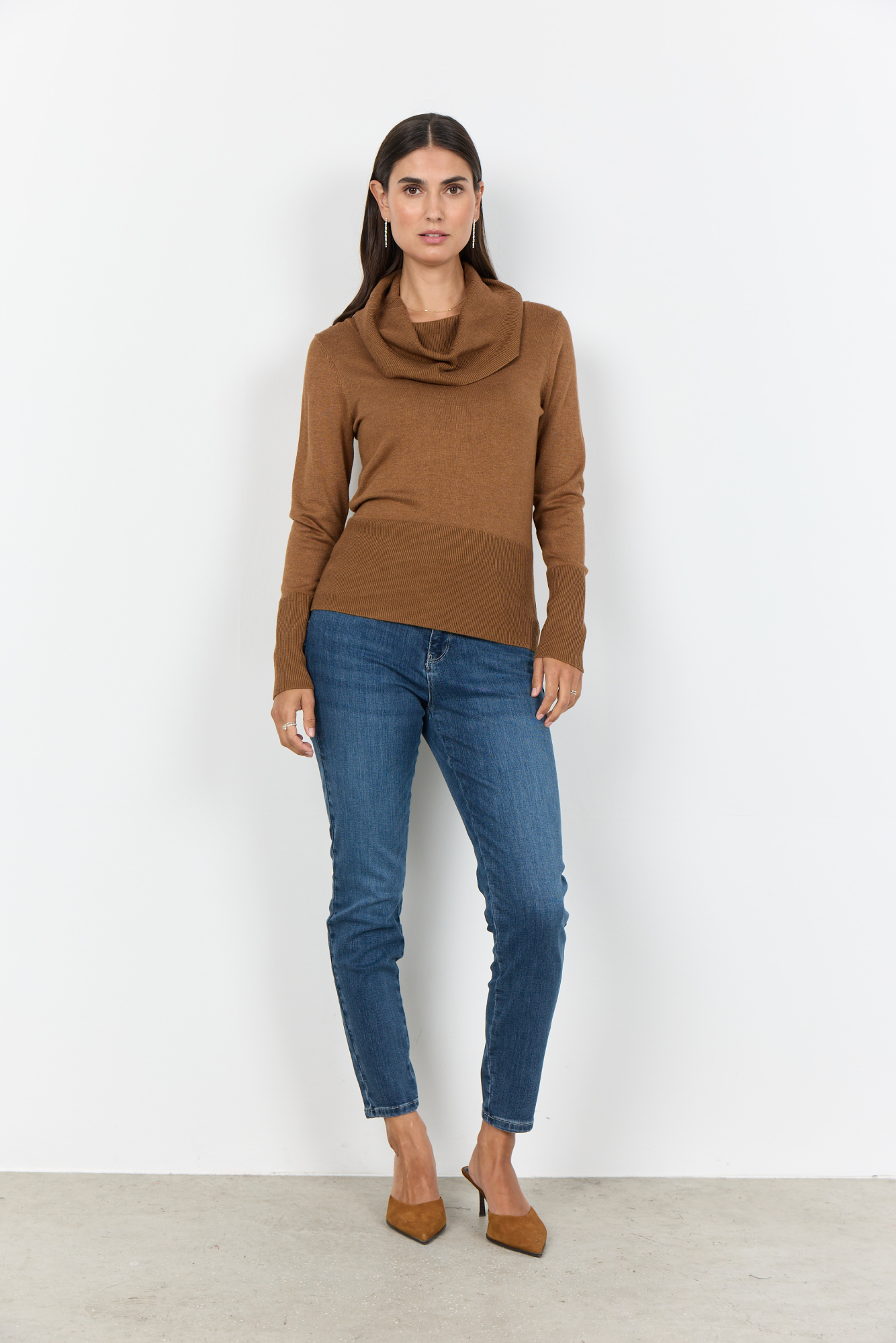 SOYACONCEPT Damen Rollkragenpullover Dollie Toffee Melange
