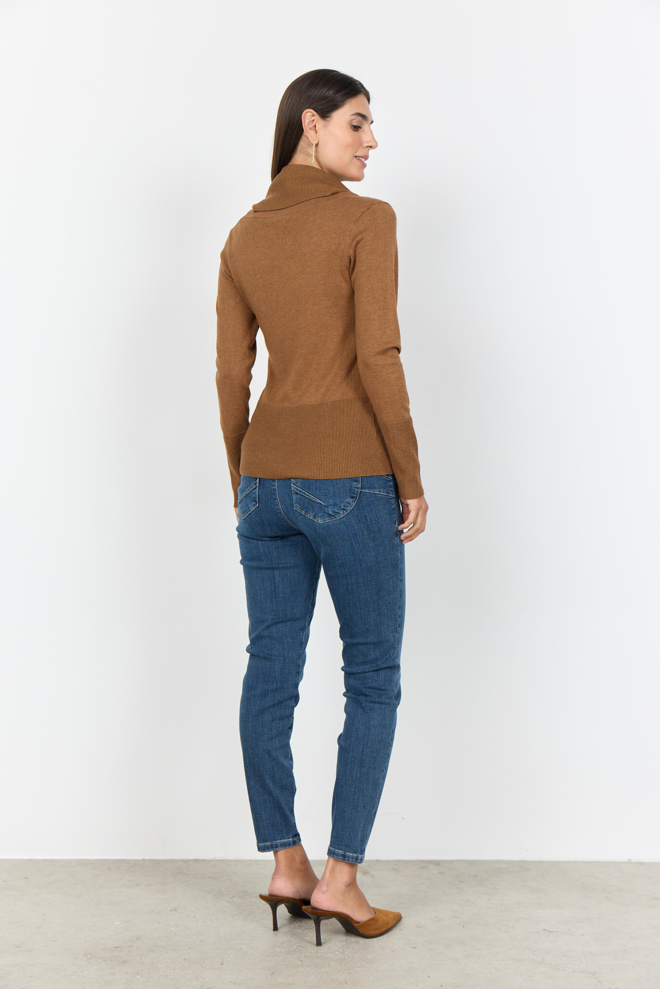 SOYACONCEPT Damen Rollkragenpullover Dollie Toffee Melange