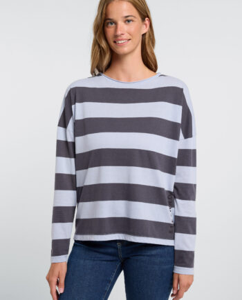 ELBSAND Damen Langarmshirt MILIA – Blau gestreift