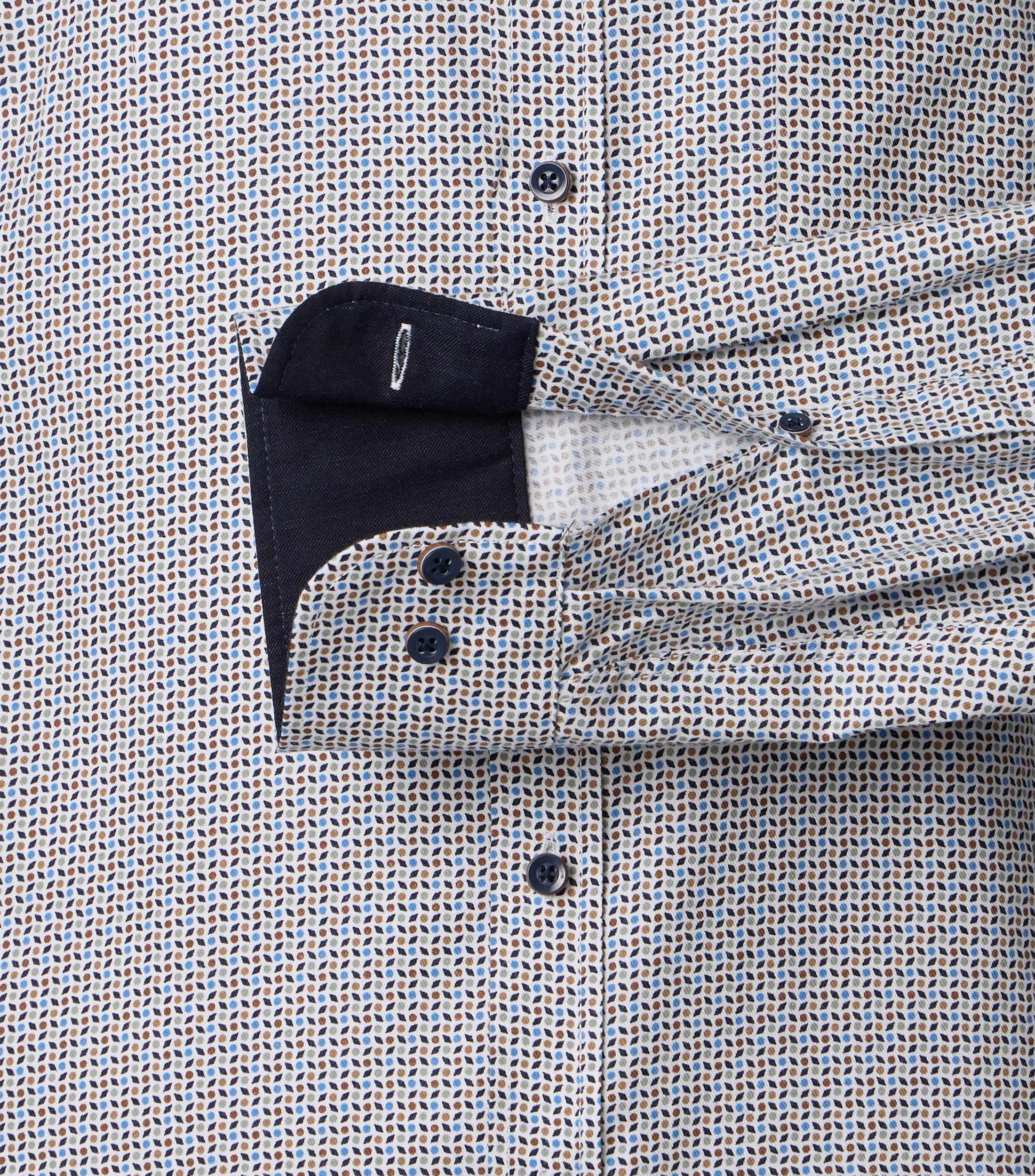 CASAMODA Herren Freizeithemd – Grün (Comfort Fit, grafischer Print)