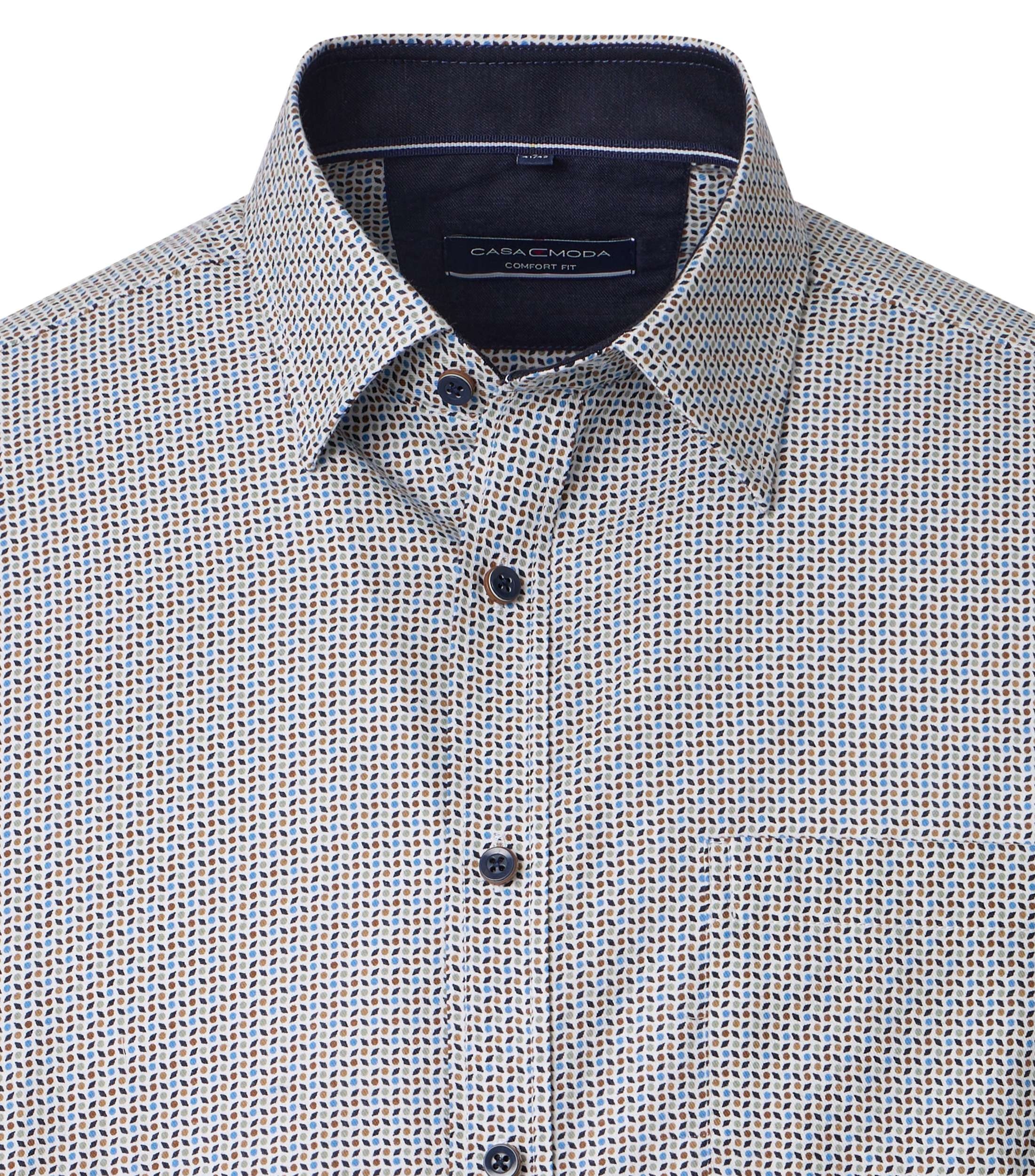 CASAMODA Herren Freizeithemd – Grün (Comfort Fit, grafischer Print)