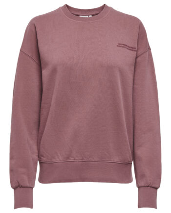 ONLY Damen Sweatshirt ONLCATRIN L/S O-NECK PRINT BOX UB SWT – Braun oder Rosa