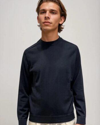 MARC O’POLO Herren Pullover aus reiner Merinowolle in Dunkelblau