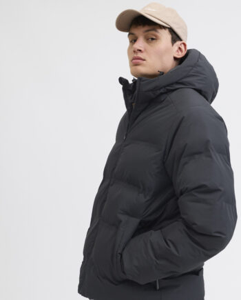 JACK & JONES Herren Steppjacke JJESOHO PUFFER HOOD SN – Schwarz oder Hellgrau