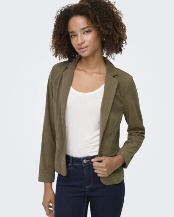 ONLY Damen Cordblazer ONLPOPTRASH-LIAS LIFE CORD BLAZER TLR BF – Schwarz und Braun