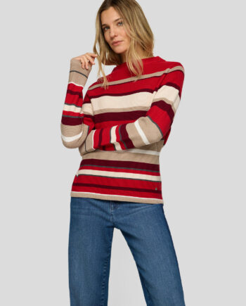 RABE Damen Streifenpullover aus Strukturstrick