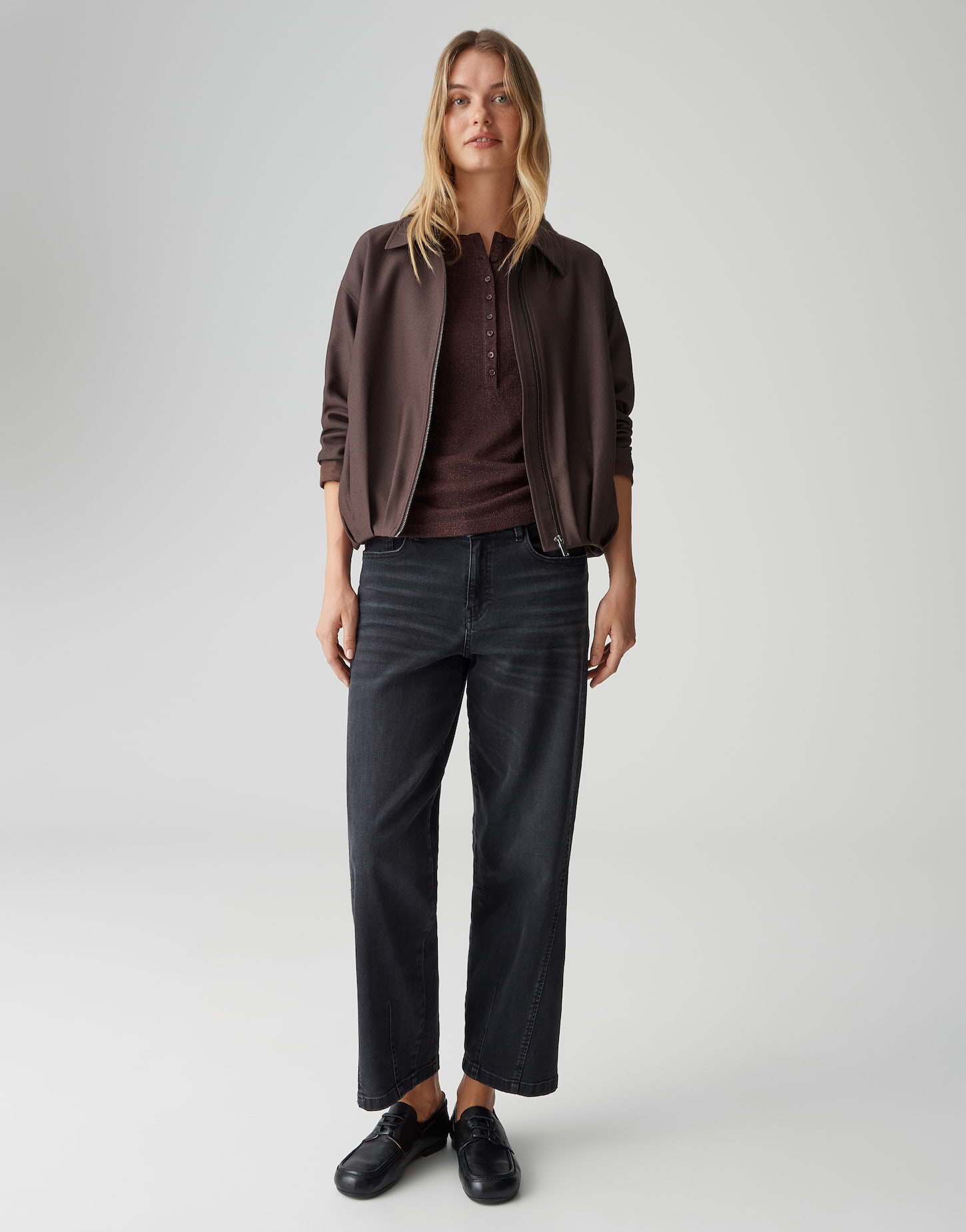 OPUS Damen Indoor-Blouson Jelani in Braun und Schwarz