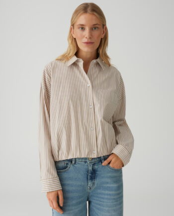 OPUS Damen Bluse Fresa gestreift in soft oat beige