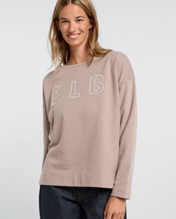 ELBSAND Damen Sweatshirt Arvid in beige und hellblau