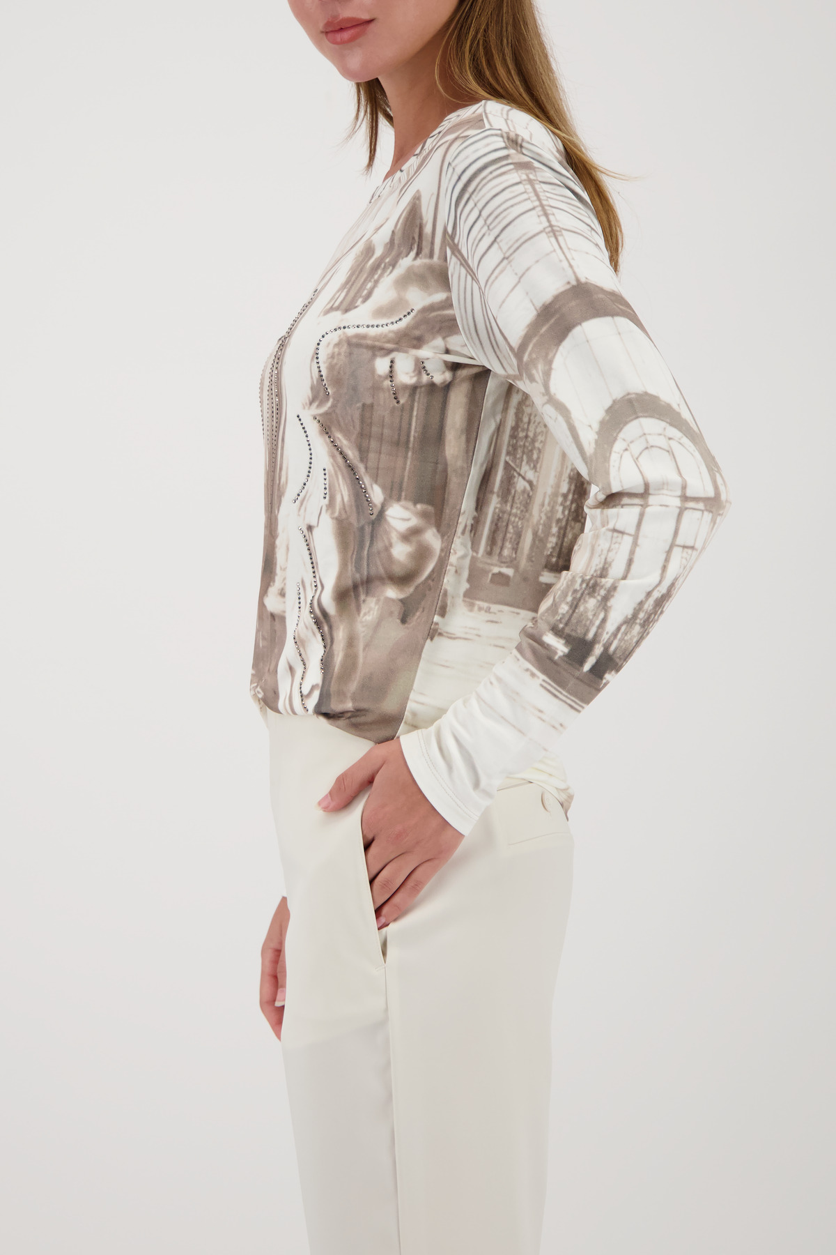 MONARI Damen Langarmshirt mit Gallery-Print