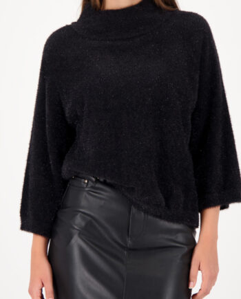 MONARI Damen Flauschiger Pullover mit Lurex in schwarz