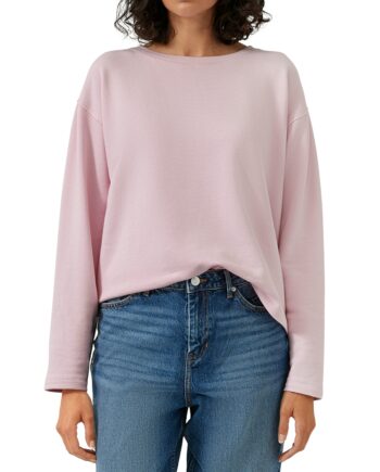 S.OLIVER Damen verkürztes Sweatshirt mit Naht-Details in Rosé