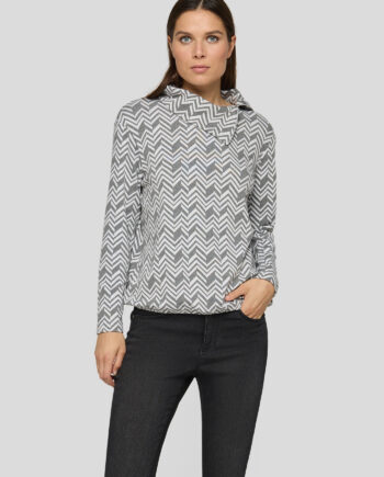 RABE Damen Sweatshirt mit geometrischem Muster Grau