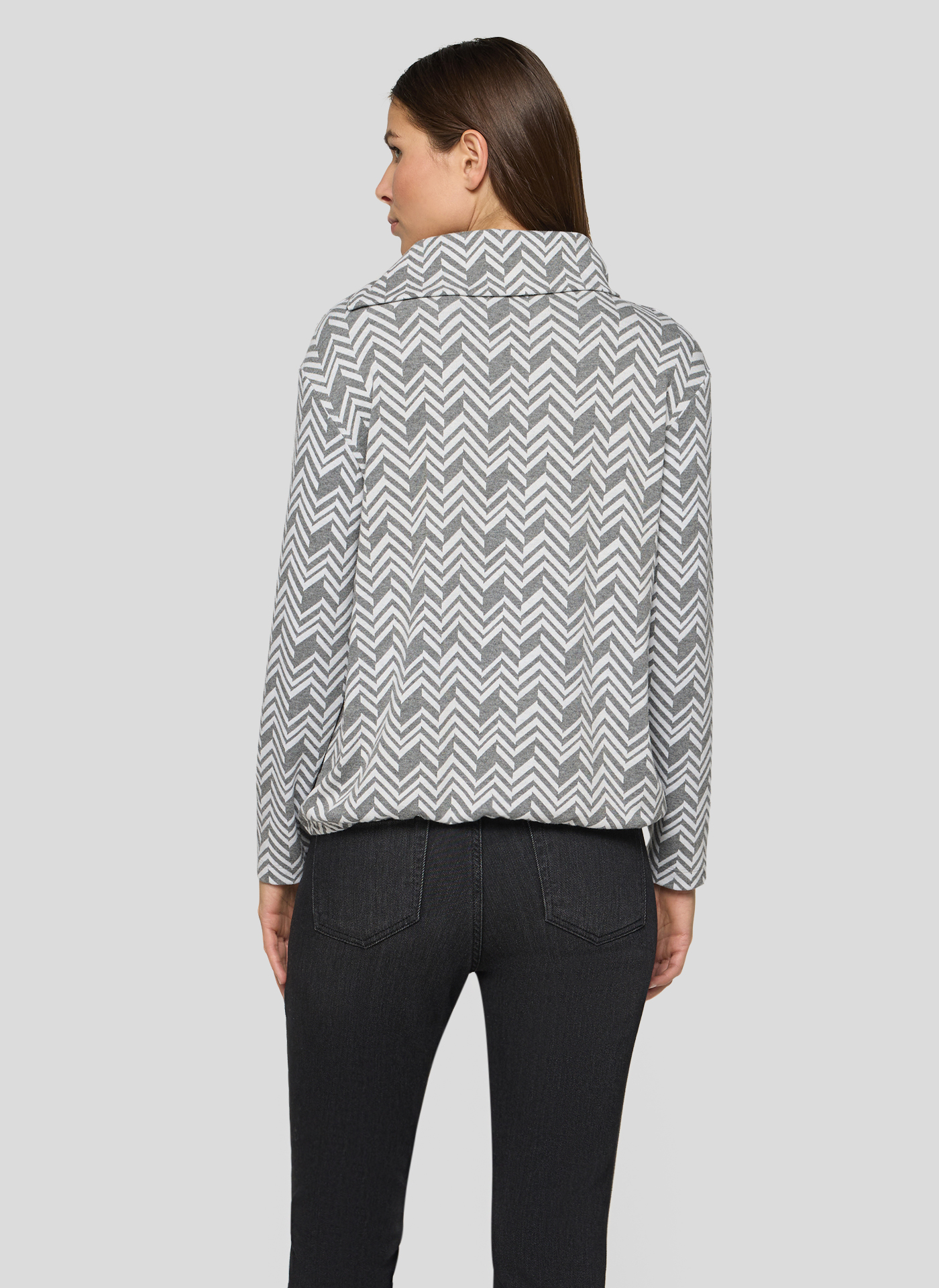 RABE Damen Sweatshirt mit geometrischem Muster Grau