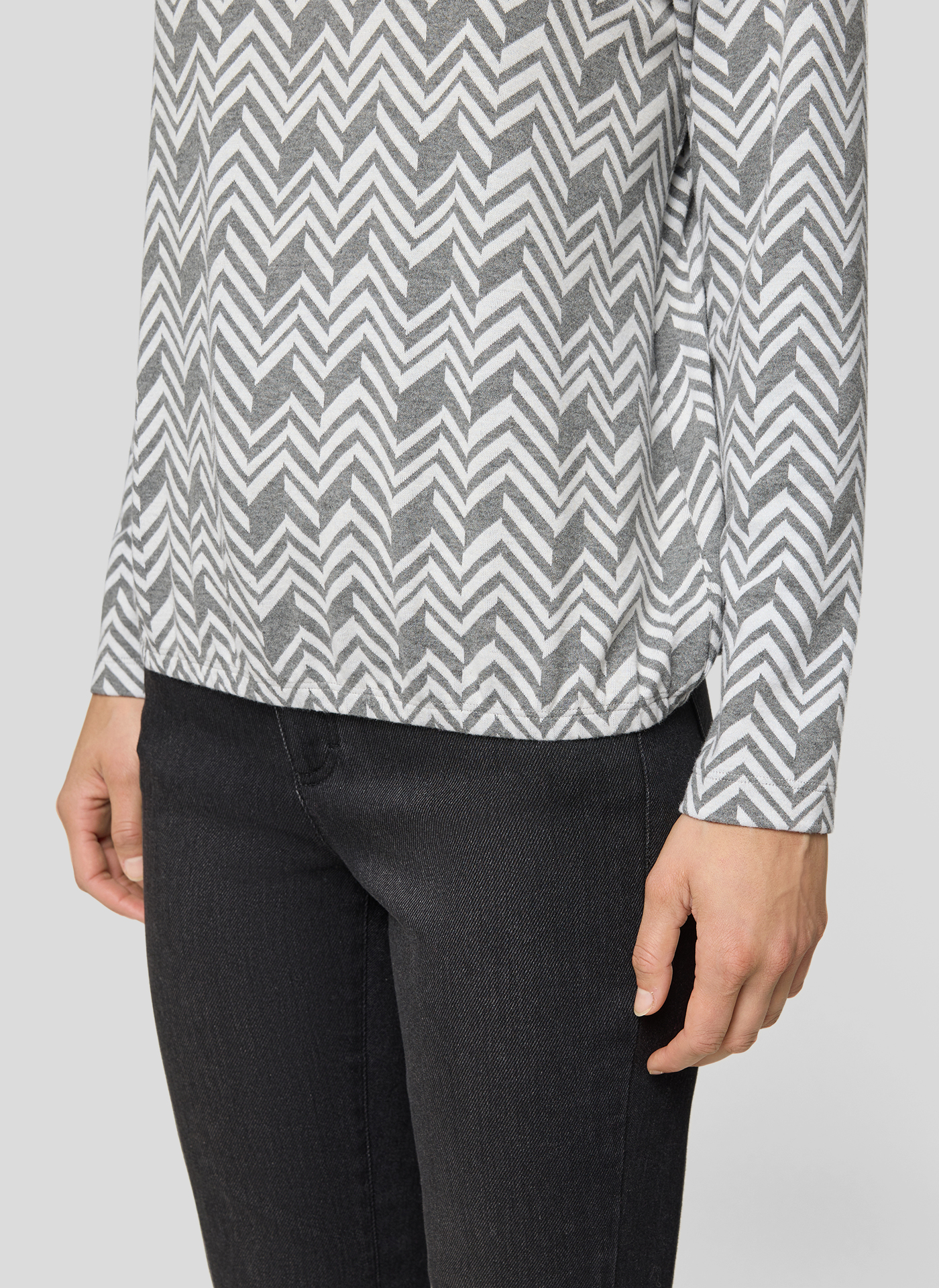 RABE Damen Sweatshirt mit geometrischem Muster Grau