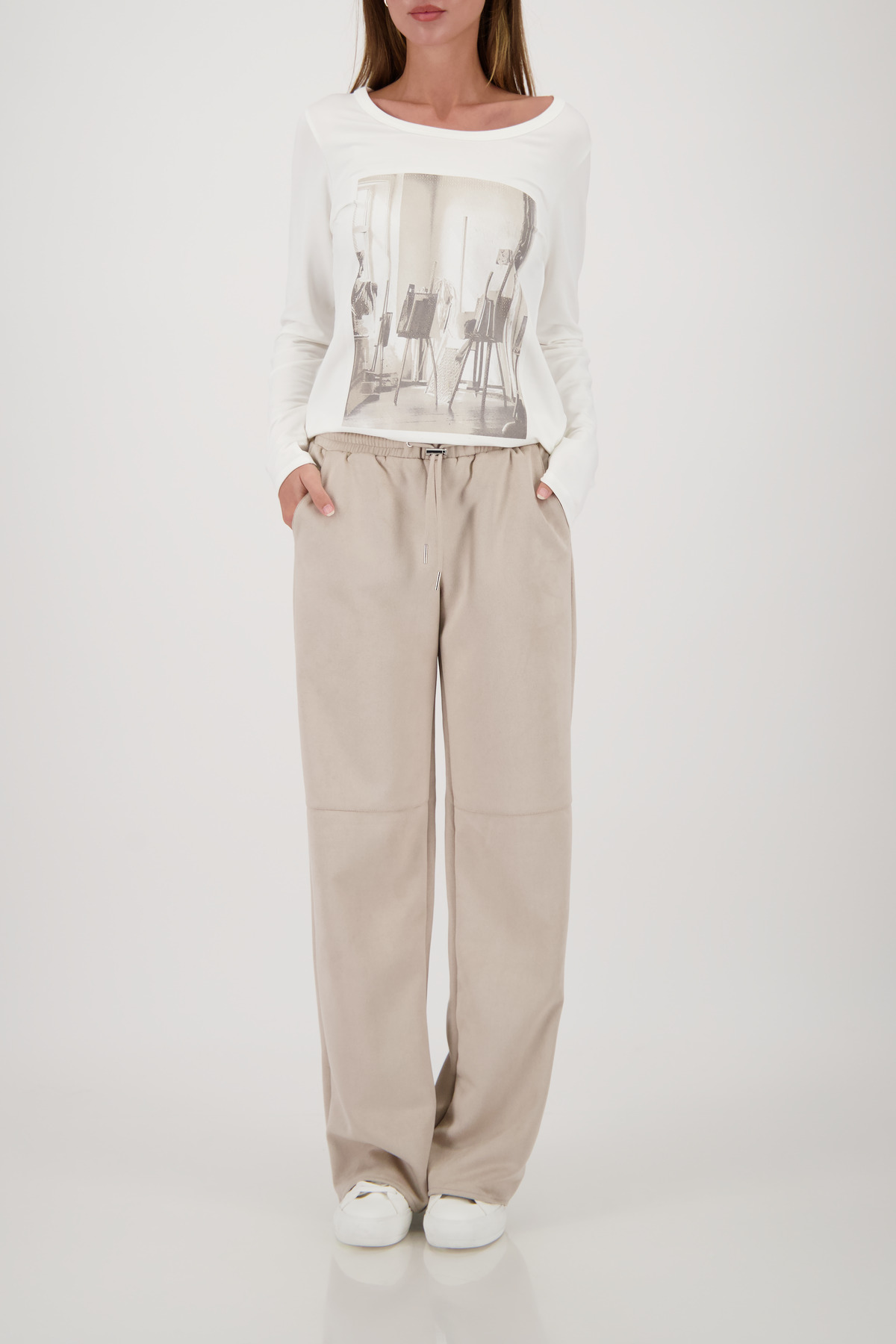 MONARI Damen Langarmshirt mit Atelier-Druck