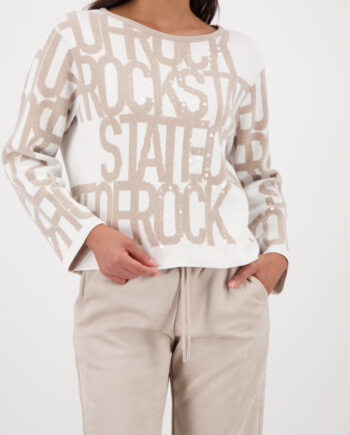 MONARI Damen Pullover mit Text-Muster