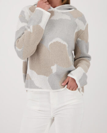 MONARI Damen Strickpullover mit Wolkenmuster