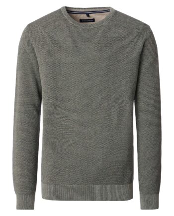 CASAMODA Herren Rundhals-Pullover Strukturstrick aus reiner Baumwolle