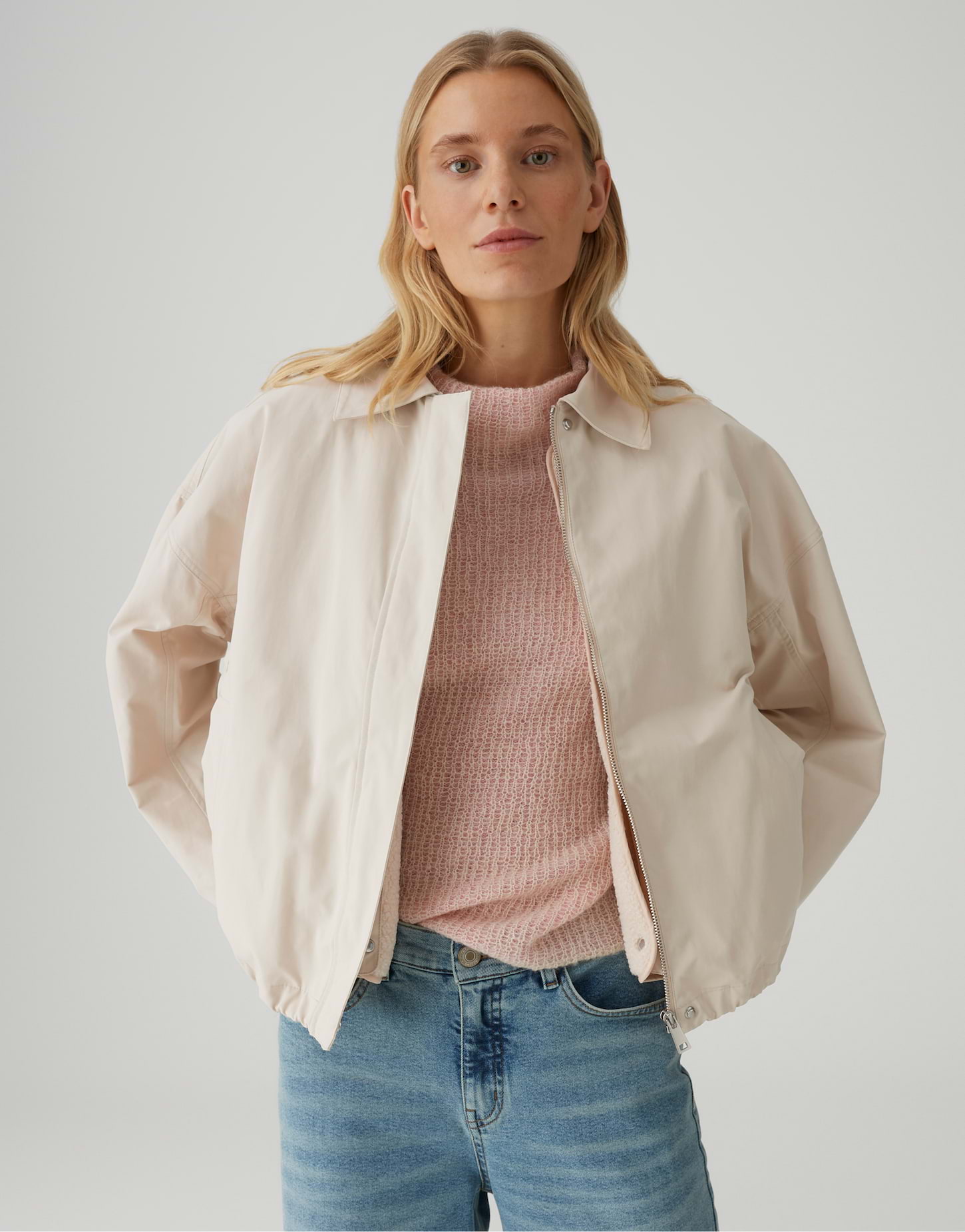 OPUS Damen Jacke mit Teddyfellweste innen Hadson in Natural Glaze