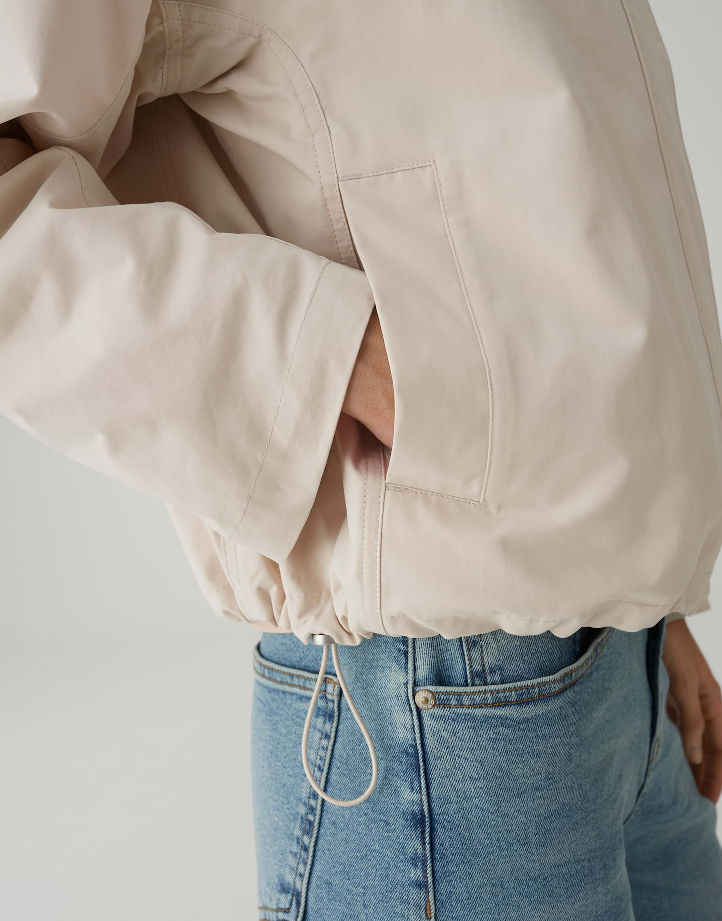 OPUS Damen Jacke mit Teddyfellweste innen Hadson in Natural Glaze