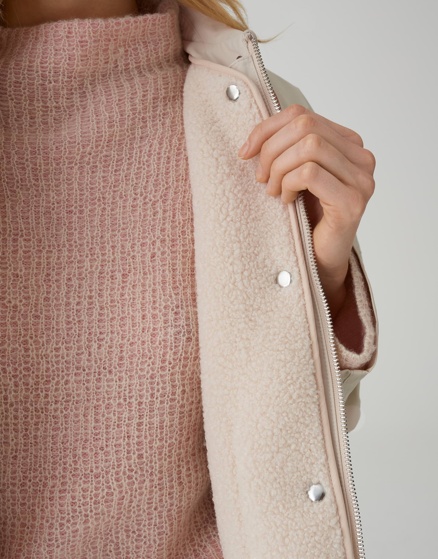 OPUS Damen Jacke mit Teddyfellweste innen Hadson in Natural Glaze