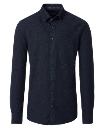 CASAMODA Herren Flanellhemd dunkelblau Comfort Fit