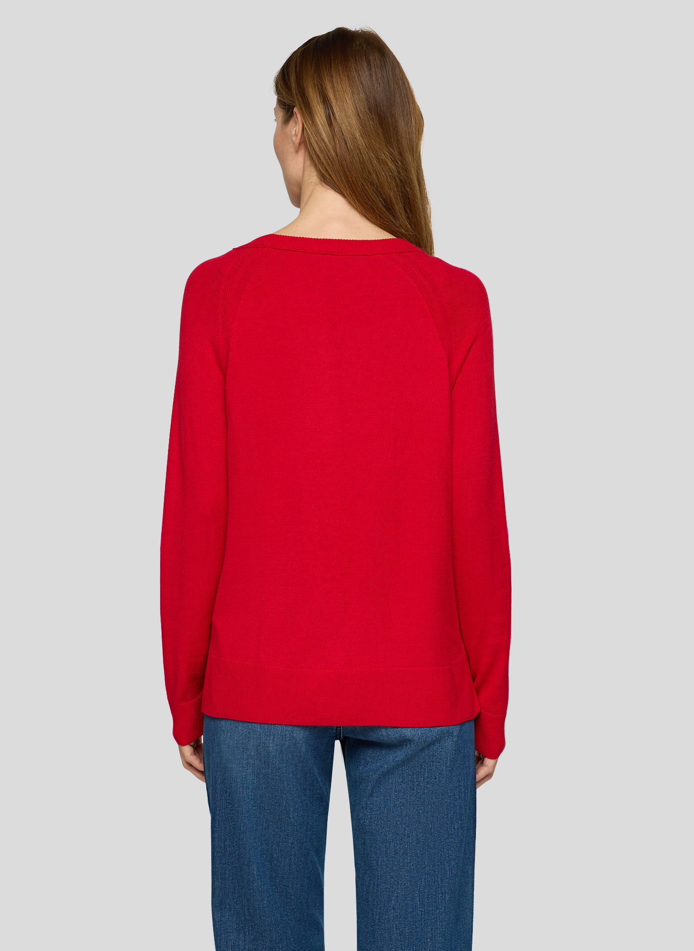 RABE Damen Feinstrickpullover mit Seitenschlitz in rot