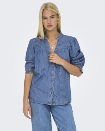 ONLY Damen 3/4 Arm Jeansbluse ONLRAYA