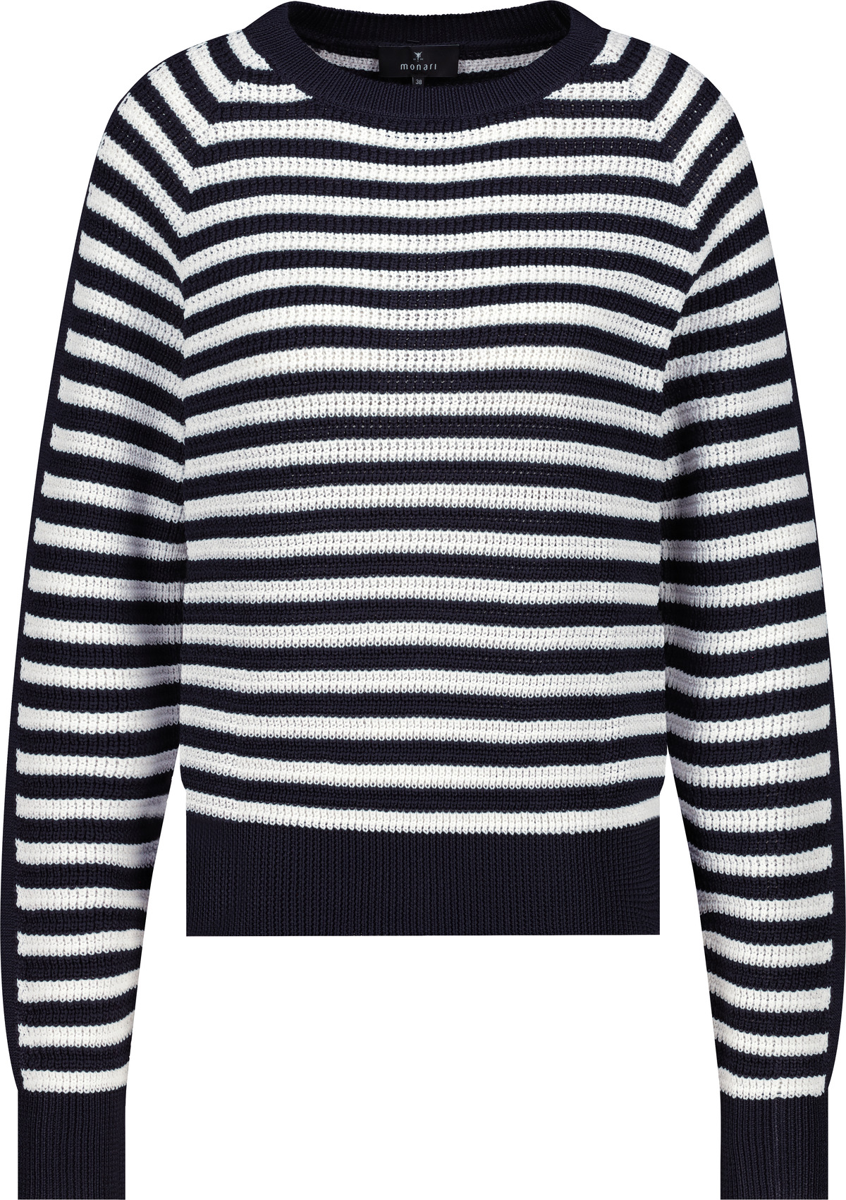 MONARI Damen Strickpullover mit Streifen in Navy/Weiß oder Rot/Weiß