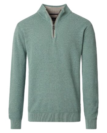 CASAMODA Herren Troyer-Pullover aus leichter Baumwolle mit Zipper-Kragen